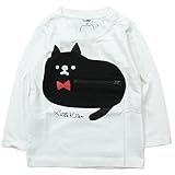 【秋冬物春対応】 CHEEK ROOM(チイクルーム) 製品洗い加工済み42/2天竺ねこ長袖Tシャツ 110cm/OW NO.B-470271