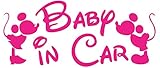 ベイビー イン カー ステッカーbaby in car ミッキー /車用/シール/ Vinyl//ステッカー/mk03 (シクラメン)