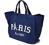 【E6-2】 キャンバス トートバッグ マザーズバッグ 大容量 ■Y-BIG-PARIS■(NAVY)