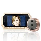 4.3"TFT LCDスクリーンデジタルの穴の開いたドアのビューアカメラPIRの動きの検出ドアベル160度の広角IRナイトビジョン