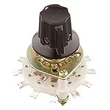 SODIAL(R) プラスチックノブ2P5T 2極5ポジションバンドチャンネルロータリースイッチ