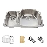 Mr Direct 509キッチンのアンサンブル( Bundle – 6 Items :シンク、バスケットStrainer、標準Strainer、2シンクグリッド、、カッティングボード) 18 Gau