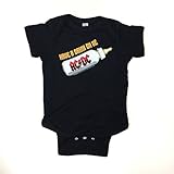 AC/DC(エーシーディーシー) "哺乳瓶" ブラック ロンパース【オフィシャルライセンス商品】