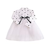 (プタス)Putars ベビー服 子供服 女の子 ワンピース ドレス 長袖 水玉柄 薄絹 可愛い オシャレ 通園 発表会 旅行 記念日 プレゼント 6ヶ月-3歳