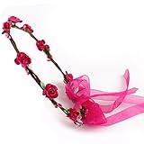 Domybest子供　ベビー　花冠　フラワーヘアバンド　ヘッドドレス ヘアアクセサリー　結婚式　ブライダル　子供用　髪飾り 女の子　キッズ 髪飾り 花かんむり ウェディング フラワー ヘッド　誕生日　