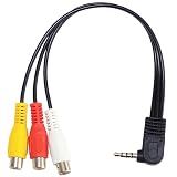 KAUMO RCA(赤白黄) → 4極3.5mmミニプラグ 変換ケーブル ビデオケーブル