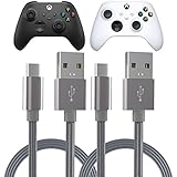 TALK WORKS USB C充電コントローラーケーブル Xbox X/S対応 - 10フィート エクストラロング ナイロン編組 タイプC 高速充電器コード X-Box X/S用 (スレート、2本パック)