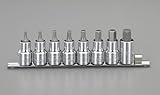 エスコ 1/2"sq/8個組[Hex]ビットソケット EA617DZ