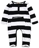 Sylvamorning 　ストライプ　ベビー　カバーオール　女の子　男の子　ロンパース　赤ちゃん　肌着　新生児　カバーオール　　70　80　90　100 (80)