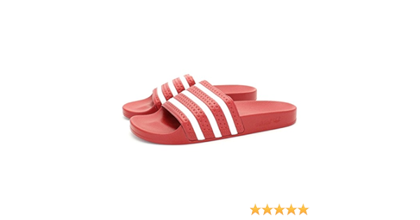 Amazon Adidas サンダル Adilette Scarlet White Scarlet アディダス アディレッタ 赤 レッド スポーツ コンフォート シャワーサンダル 2193 イタリア製 並行輸入品 Adidas アディダス スポーツサンダル