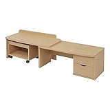 JKプラン FAN DESK 伸張式TV&amp;デスク ナチュラル FTV-0411-NA