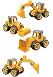 morytrade 組み立て おもちゃ 男の子 DIY 工具 玩具 6+ (工事車両 黄色 4台セット)