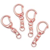 [クラフトライフ] キーホルダー 金具 ナスカン 業務用 内径 6mm 50個 (ピンクゴールド)