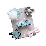 Tonsee 五個セット キッズ ヘアークリップ 子供用 可愛い ヘアピン ベビー 髪飾り 髪留め ヘアアクセサリー (ブルー)