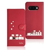 Qribo Google Pixel 9a ケース 手帳型 ピクセル9a 手帳ケース Pixel9a カバー シンプルなのに可愛いデザイン エンボス加工猫柄 うれしい気持ち 6.3インチ対応 グーグルピクセル9aケース ピクセル9aカバー グーグル Pixel9a スマホケース ピクセル9a ケース 手帳型 薄型 防水 の耐久性 滑り防止 美しい 贈り物 友達 - レッド