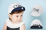 ベビー キャップ 赤ちゃん 帽子 ( 幼児用 ハット 頭囲 47～50cm ) (ホワイト×スター)