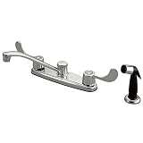 Kingston Brass KB292 Vista Kitchen Faucet ADA Blade Handles with Side Sprayer, 7-1/8-Inch, Polished 