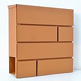 郵便ポスト郵便受け北欧モダンデザイン大型メールボックス 壁掛け鍵付きマグネット付きブラウン色ポストpm233