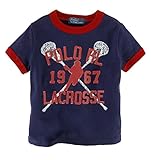 POLO RALPH LAUREN (ポロラルフローレン) ラクロスデザイン半袖Tシャツ ベビー 男の子 ネイビー 90cm (24ヶ月) [並行輸入品]
