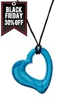 Miller Heart Chew Teething Pendant Aquarius by Gumigem- Silicone Teething Jewellery (Turquoise) by G