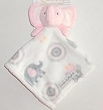 Blankets and Beyond Baby Plush Elephant Security Blanket Pink White Grey Nunu [並行輸入品]
