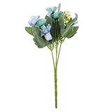 Fityle 造花　ブーケ　観賞植物　インテリア　人工菊花　全４色 - 青