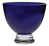 Majestic Gifts Handmade Cobalt Lead Free Crystal Footed Bowl, Medium, Cobalt