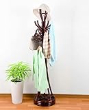 ラタン帽子スタンド付きポールハンガー