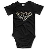 赤ちゃん&ベビー服 キラキラしているダイヤモンド Diamonds 宝石 半袖ロンパース 夏 女の子 男の子 12 Months ブラック