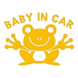 imoninn BABY in car ステッカー　【シンプル版】　No.22　カエルさん　（黄色）