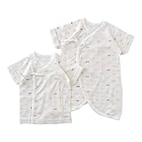 (チャックル) chuckle ドット柄メッシュ新生児コンビ肌着&短肌着セット クリーム 50-60cm P6075-00-40