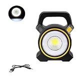 户外照明灯 探照灯 耐久性の灯　usb充電式　35W COB LEDランプ　屋外の庭や広場やの建設やコンサートや倉庫や車両たり　利用します (Black)