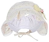 GEMVIE ベビー 帽子 赤ちゃん キャップ レース 花飾り 男の子 女の子 日焼け止め 夏 サイズ調節可能 可愛い お出かけ 散歩 uvカット イエロー