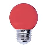 Bulbrite 861354 1 W Dimmable G14 Shape LED Bulb (E26) Base with Medium Screw 5 Pack Red [並行輸入品]