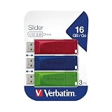 Verbatim USB Drive 2.0 Store N GO スライダー 3 x 16GB (レッド/ブルー/, W125625488 (スライダー 3 x 16GB (レッド/ブルー/グリーン) スライダー 16GB USB Type-A 2.0 スライダー 8g ブルー グリーン レッド