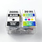 BC-360 BC-361 キヤノン用 詰め替えインク BC-360XL(顔料ブラック)+BC-361XL（染料3色カラー) 大容量 個包装 対応機種: PIXUS TS5430 / PIXUS TS5330 【YUBOYA】
