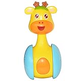 Asien 1pcs新生児幼児ベビーRattleおもちゃCartoon Giraffeタンブラー人形おもちゃベル音楽学習教育玩具