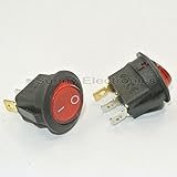 10 × ac 6a/250ボルトレッドライトon-off spstラウンドドットボート車の自動車ロッカースイッチ
