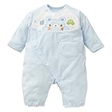 西松屋 EFD ポケット付きパイル長袖プレオール（ウサギ/クマ）【60-70cm】 新生児 ブルー