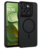 DOMAVER Motorola g66j/g66y/g56 5G 用 ケース magsafe対応 ストラップホール付き 米軍MIL規格耐衝撃 全面保護 PCマット質感背面 TPU側面 黄ばみ防止 指紋防止 滑り止め 画面レンズ保護 シンプル 男性 通勤用 モトローラ moto g66j 5G ケース 半透明 保護カバー 6.7" ブラック