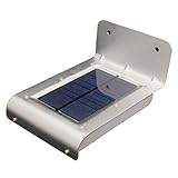 配線いらず ソーラー 式 センサー 付 玄関 軒先 照明 LED ウォールライト 防犯灯 (シルバー)