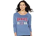 MLB Atlanta Bravesレディースクルーネックスウェットシャツ、XL、ブルー