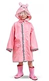 (チェリーレッド) CherryRed 子供 児童 女の子 レインコート レインスーツ 撥水加工 レインウェア 雨具 カッパ バイザー付き L ピンク