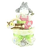 おむつケーキ トトロ 2段 出産祝い ベビーギフト タオル ガラガラ ぬいぐるみ ジブリ ネコバス totoro19_20