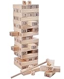 phalatina 積み木 崩し バランス パーティー テーブル ゲーム 積み 上げ 組み 立て ハラハラ ドキドキ 子供 から 大人 まで 遊べる お片づけ袋付き (原色 51個)