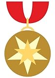 Wallmonkeys Cute Cartoon Medal - 1 Peel and Stick Wall Decals WM192810 (60 in H x 42 in W) [並行輸入品]