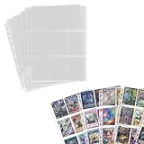 WISSUA トレカ ファイル カードファイル 2穴・3穴・4穴対応 9ポケットカードシート ポケモン、遊戯王と他のカードを集める ポケットサイズ7x9cm 両面18ポケット (透明, 20枚入り)