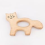 Mamimami Home 歯固め ニコニコ 猫 天然木製 赤ちゃんの玩具　噛がため　授乳ネックレス DIY アクセサリー 8個 BPAフリー