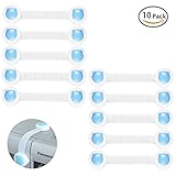 Seacan ベビーガード ストッパー 赤ちゃんのロック 子供 安全ロック ドア 引き出し キャビネット 食器棚 調節可能 高粘着カ 地震対策・防災対策 10個セット (ブルー　)