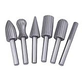 Demiawaking　６pcs 6 mm 切削 研磨 工具 ルーター ビット 木工 金属 超硬バー　シングルカット　タングステンバー